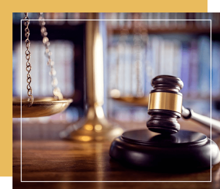 Judge gavel and scales of justice - white collar defense attorney