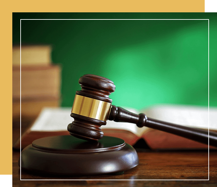 Judge gavel on law book - federal court attorney